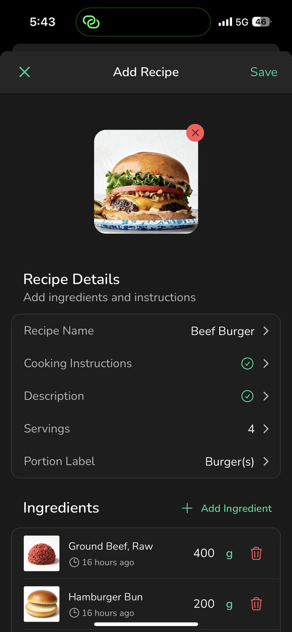Recipe Creation